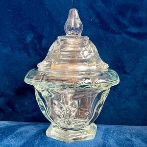 Vintage Avon Castleford glass jar with lid